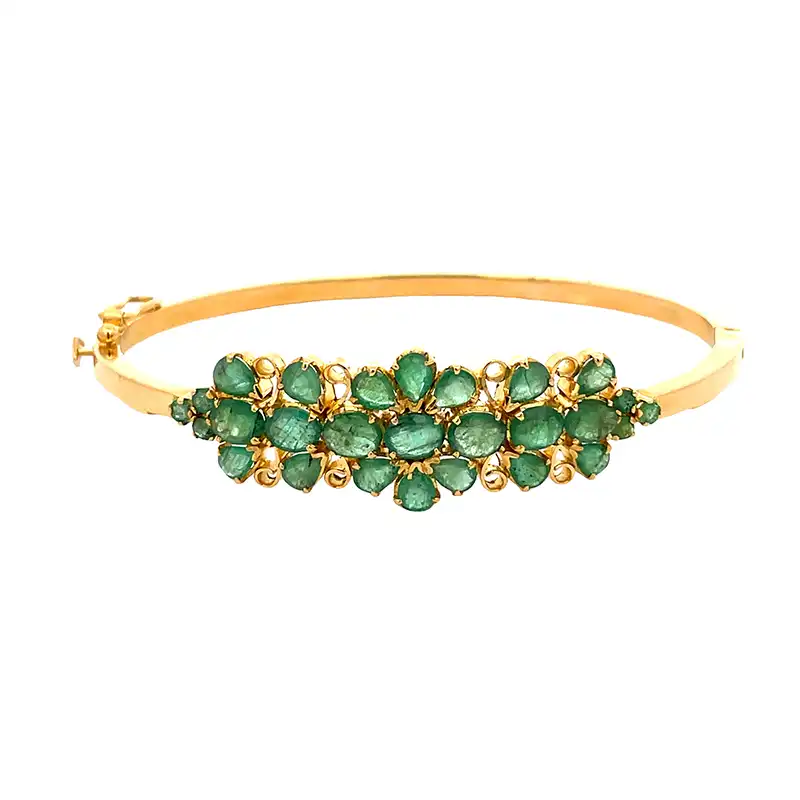 Enchanting Verdant Bangle in 22K Gold